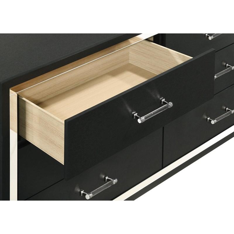 Large Picture of Coaster Furniture Lucia 224993 6-Drawer Dresser Cabinet - Black