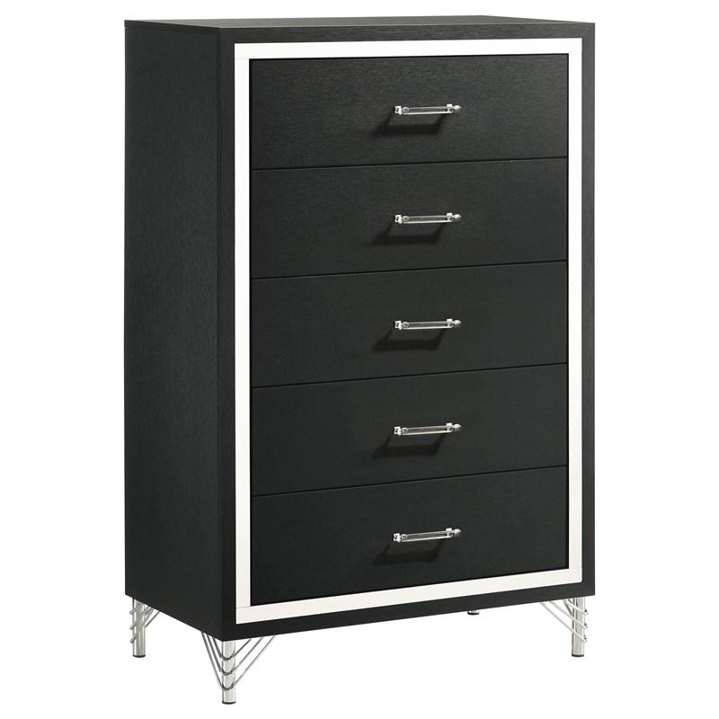 Coaster Furniture Lucia 224995 5-Drawer Bedroom Chest of Drawers - Black