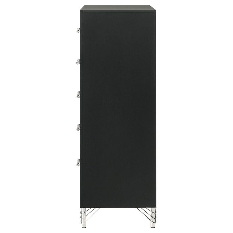 Large Picture of Coaster Furniture Lucia 224995 5-Drawer Bedroom Chest of Drawers - Black