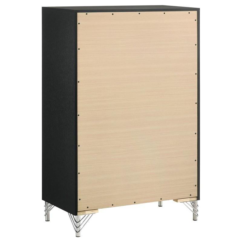 Large Picture of Coaster Furniture Lucia 224995 5-Drawer Bedroom Chest of Drawers - Black