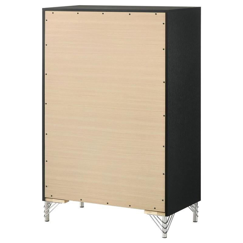 Large Picture of Coaster Furniture Lucia 224995 5-Drawer Bedroom Chest of Drawers - Black