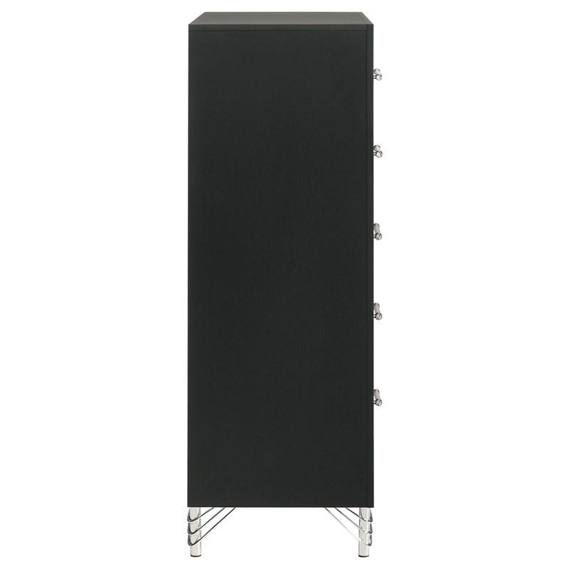 Large Picture of Coaster Furniture Lucia 224995 5-Drawer Bedroom Chest of Drawers - Black