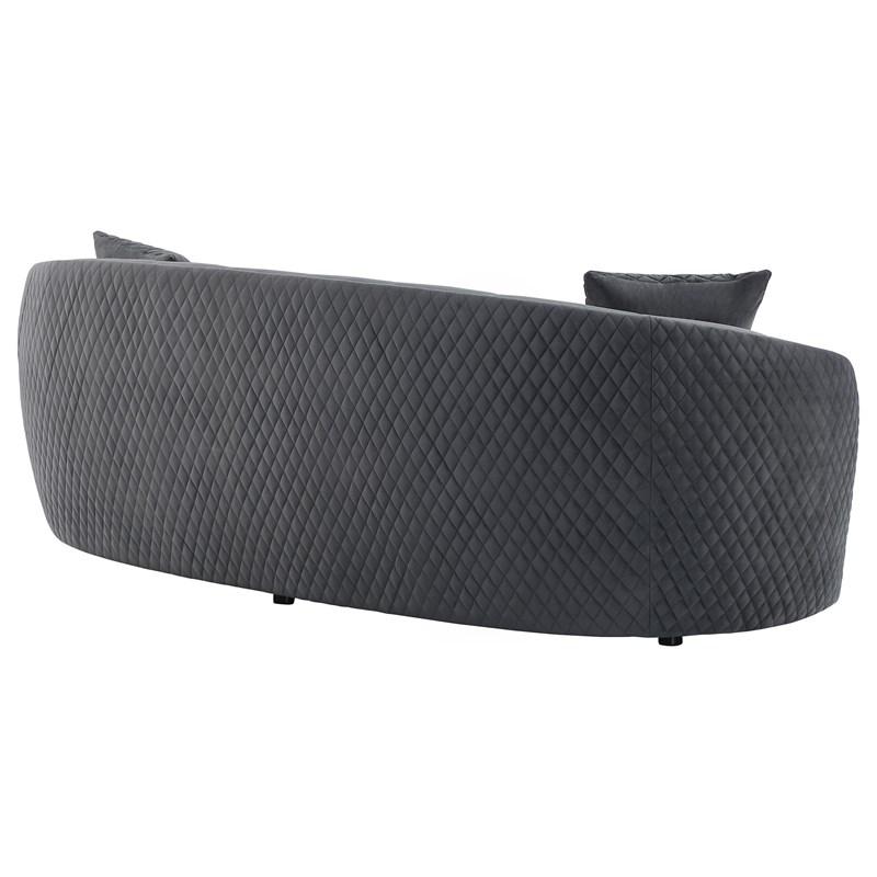 Large Picture of Coaster Furniture Brookside 504844 Velvet Upholstered Curved Sofa - Dark Grey