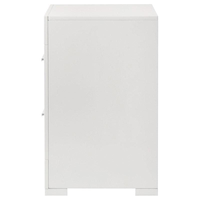 Large Picture of Coaster Furniture Ives 224942 2-Drawer Nightstand Bedside Table - White High Gloss
