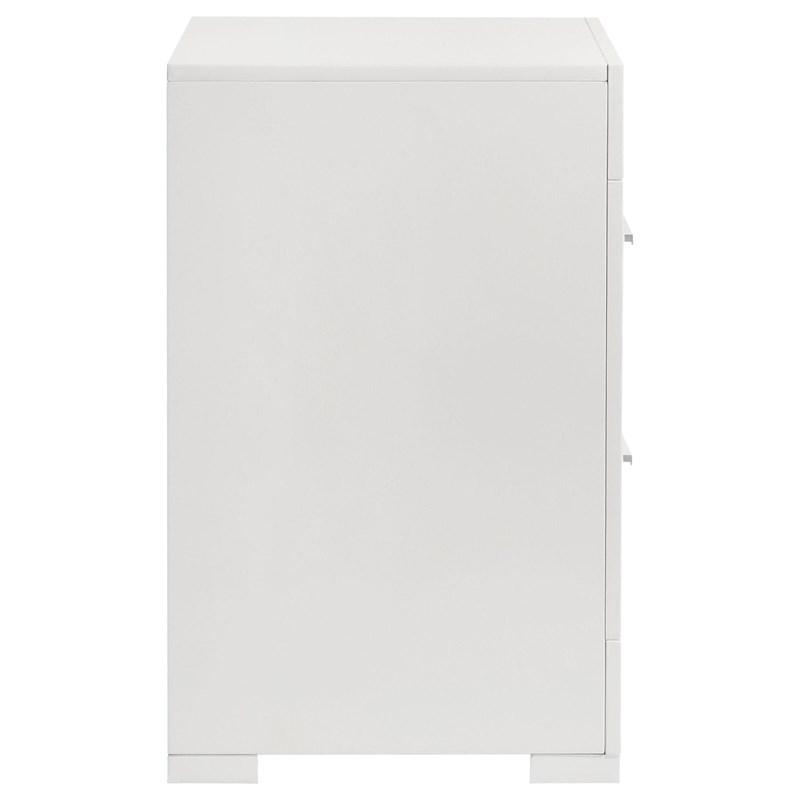 Large Picture of Coaster Furniture Ives 224942 2-Drawer Nightstand Bedside Table - White High Gloss