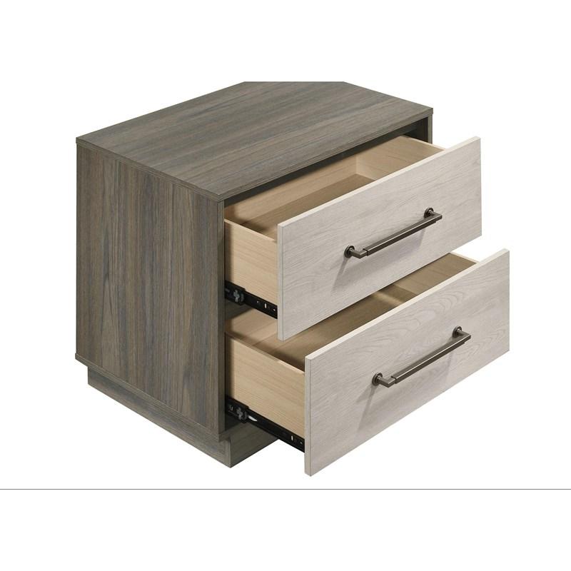 Large Picture of Coaster Furniture Fenwick 224982 2-Drawer Nightstand Bedside Table - Grey Oak