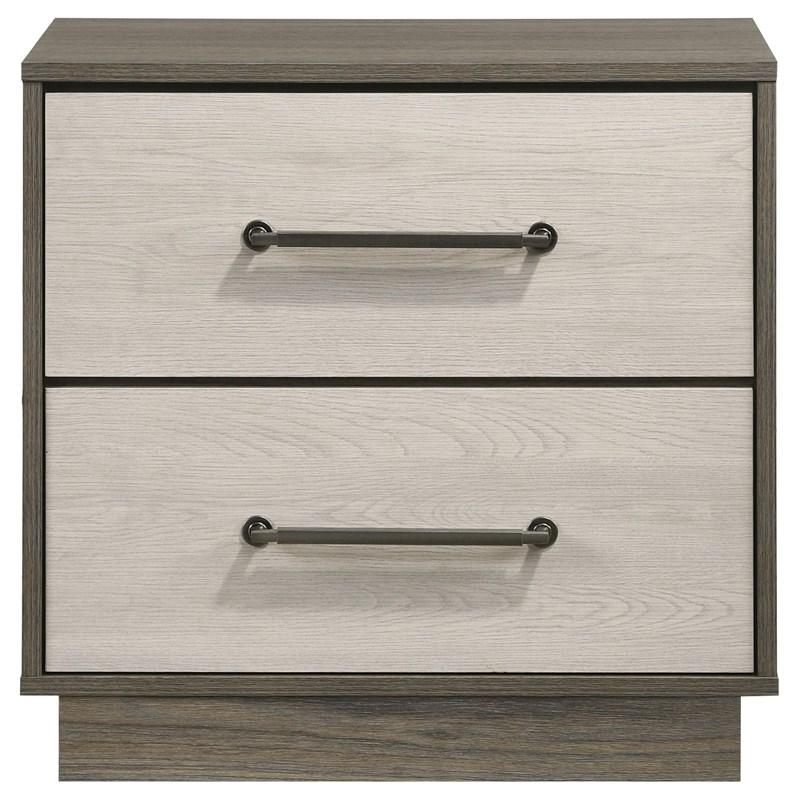 Large Picture of Coaster Furniture Fenwick 224982 2-Drawer Nightstand Bedside Table - Grey Oak