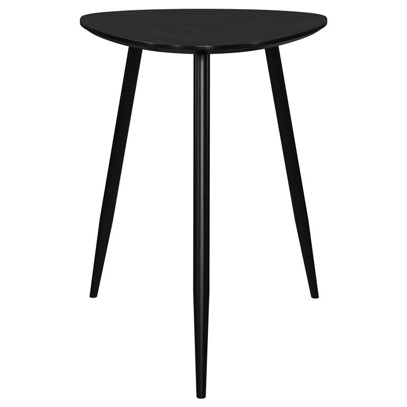 Large Picture of Coaster Furniture Odessa 707917 Triangular Solid Wood End Table - Black
