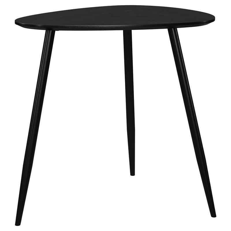 Large Picture of Coaster Furniture Odessa 707917 Triangular Solid Wood End Table - Black