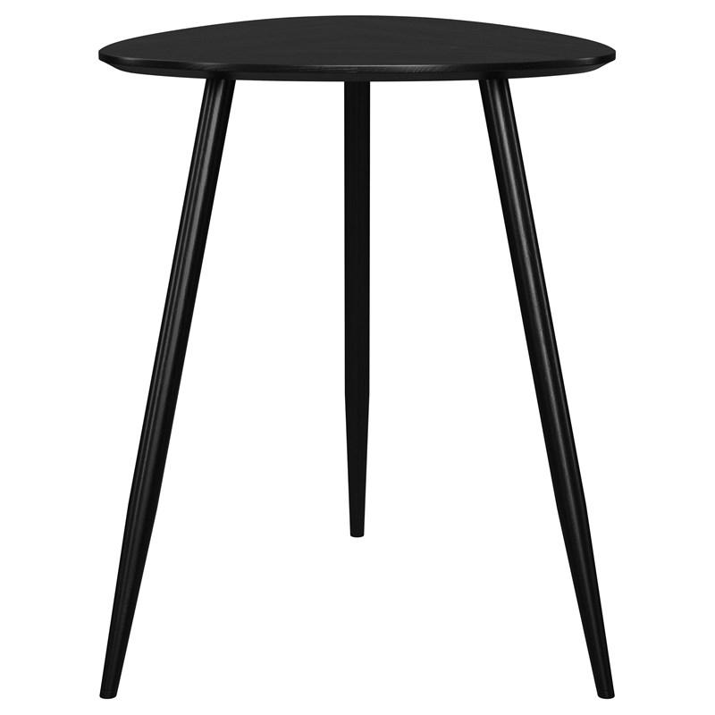 Large Picture of Coaster Furniture Odessa 707917 Triangular Solid Wood End Table - Black