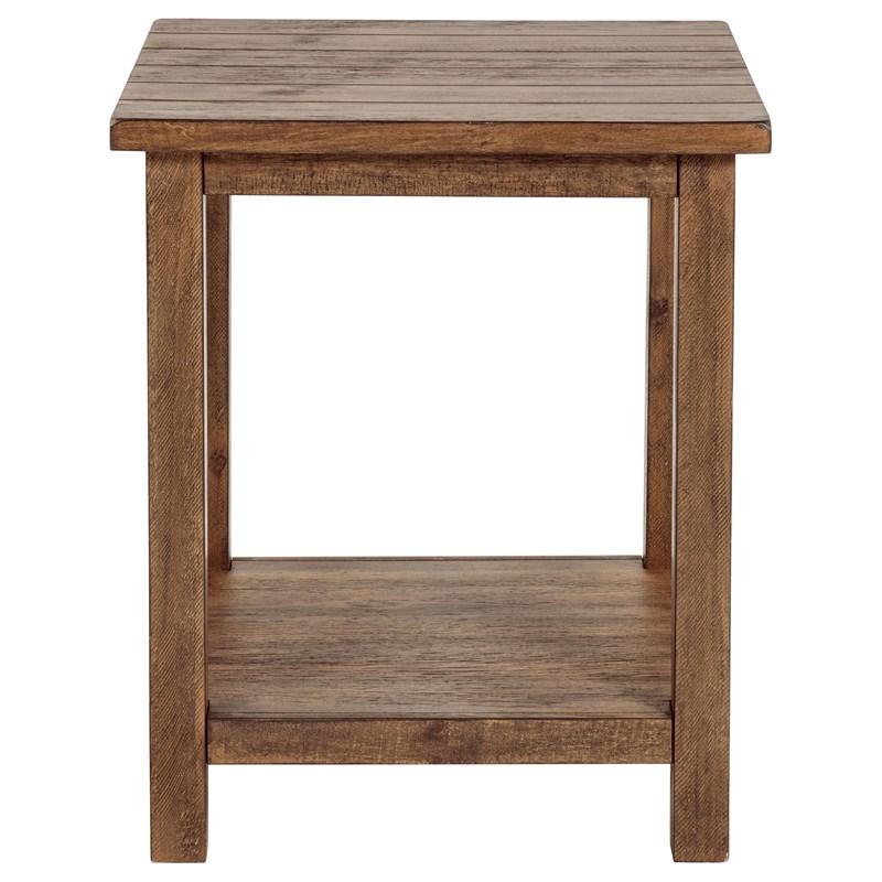 Large Picture of Coaster Furniture Payne 710546 Wood End Table with Shelf - Distressed Brown