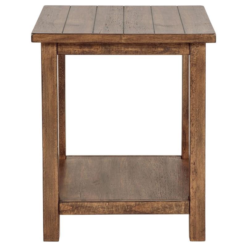 Large Picture of Coaster Furniture Payne 710546 Wood End Table with Shelf - Distressed Brown