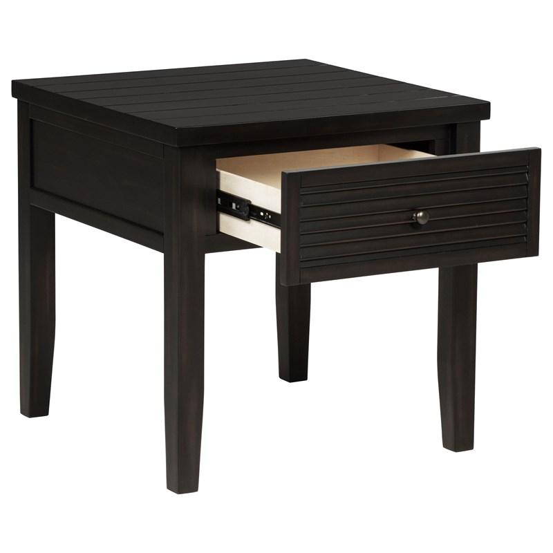 Large Picture of Coaster Furniture Concord 710577 1-Drawer Square End Table - Distressed Java