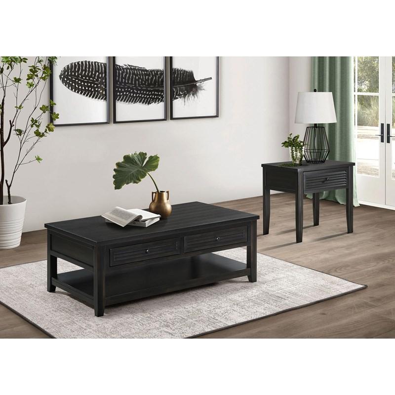 Large Picture of Coaster Furniture Concord 710577 1-Drawer Square End Table - Distressed Java