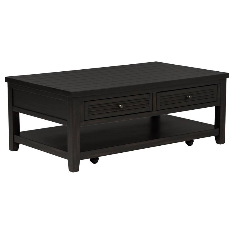 Coaster Furniture Concord 710578 2-Drawer Rectangular Coffee Table - Distressed Java