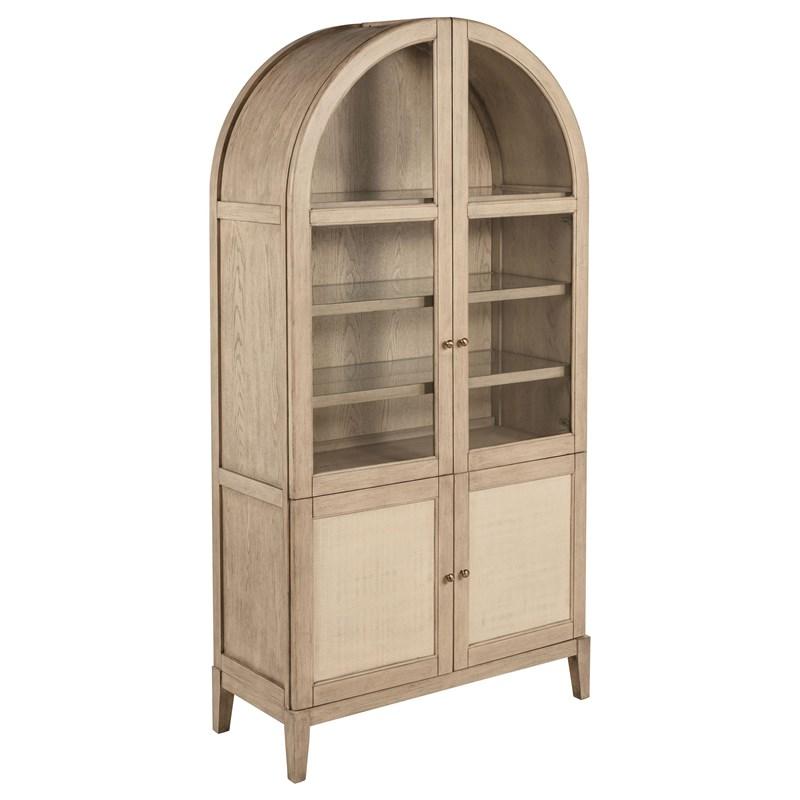 Coaster Furniture Kailani 109386 4-Door Cane Dining Vitrine Display Cabinet - Beige Oak