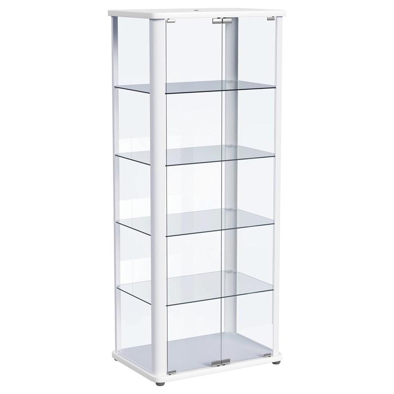 Coaster Furniture Aero 950399 5-shelf Display Curio Cabinet with LED Lighting - White