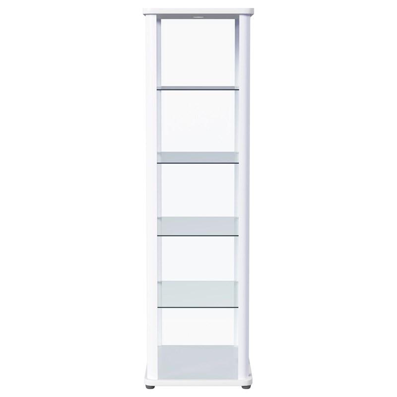 Large Picture of Coaster Furniture Aero 950399 5-shelf Display Curio Cabinet with LED Lighting - White