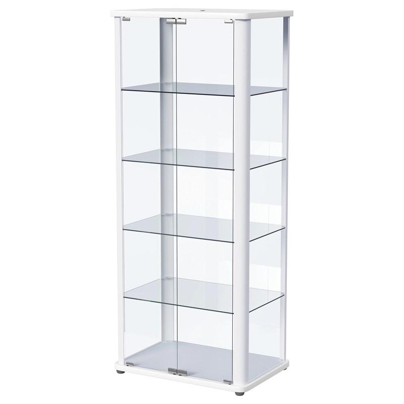 Large Picture of Coaster Furniture Aero 950399 5-shelf Display Curio Cabinet with LED Lighting - White