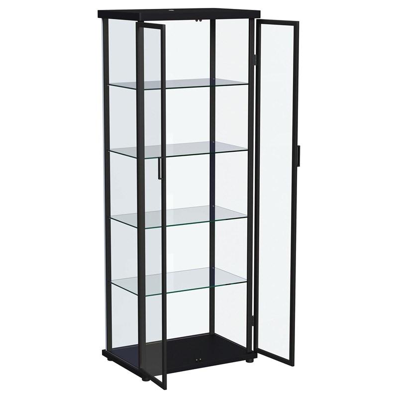 Large Picture of Coaster Furniture Aero 950400 4-shelf Display Curio Cabinet with LED Lighting - Black