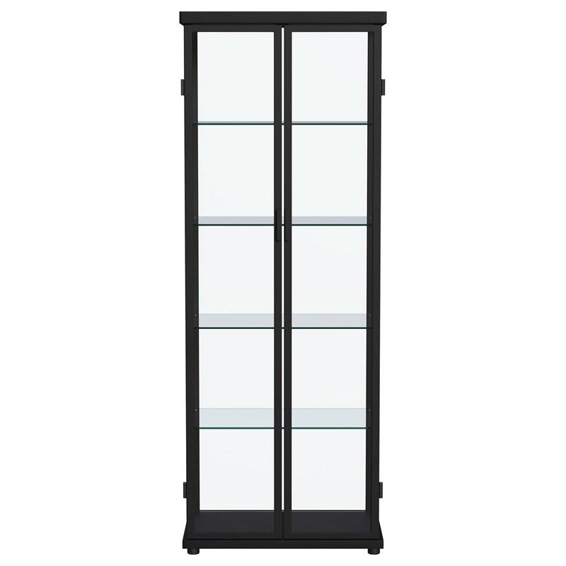 Large Picture of Coaster Furniture Aero 950400 4-shelf Display Curio Cabinet with LED Lighting - Black