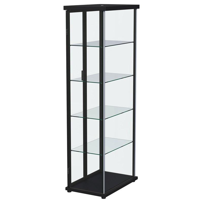 Large Picture of Coaster Furniture Aero 950400 4-shelf Display Curio Cabinet with LED Lighting - Black