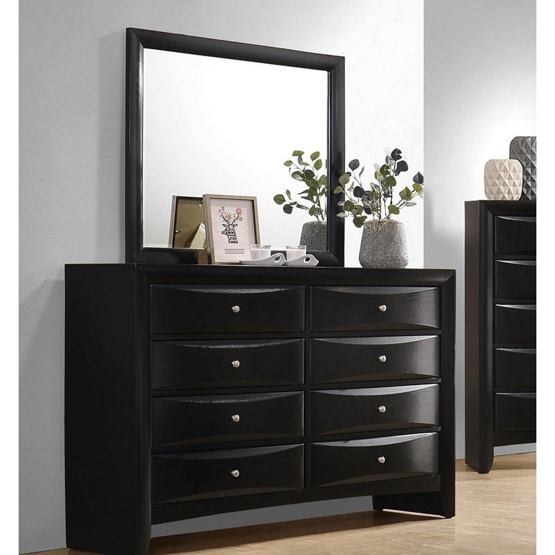 Large Picture of Coaster Furniture Briana 200703M 8-Drawer Dresser with Mirror - Black