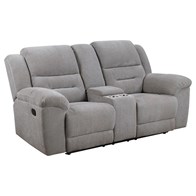 Coaster Furniture Gilson 602552 Chenille Upholstered Reclining Loveseat - Grey (Loveseats - Reclining)