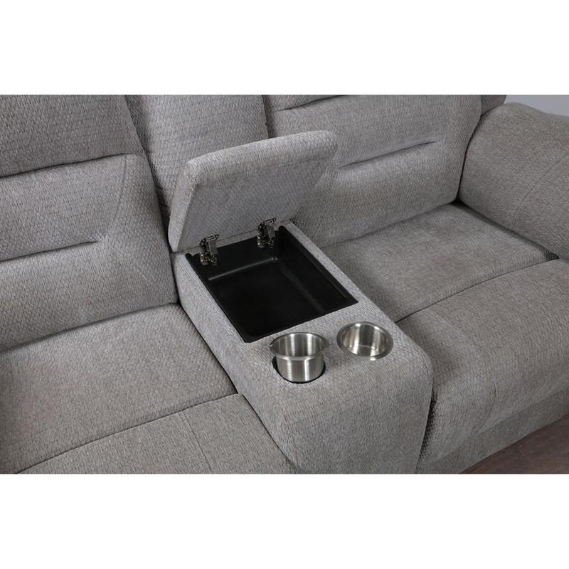 Large Picture of Coaster Furniture Gilson 602552 Chenille Upholstered Reclining Loveseat - Grey