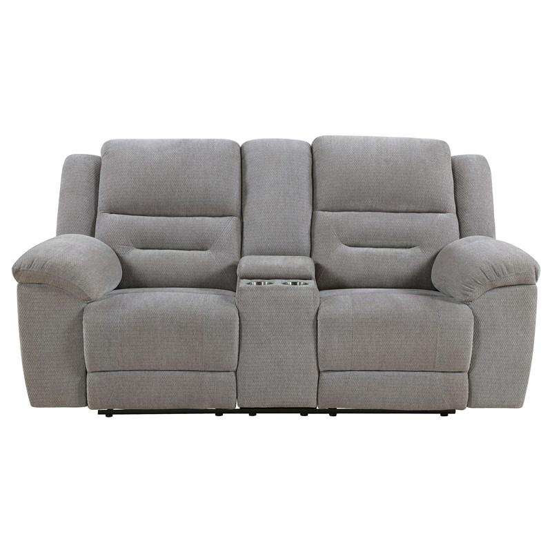Large Picture of Coaster Furniture Gilson 602552 Chenille Upholstered Reclining Loveseat - Grey