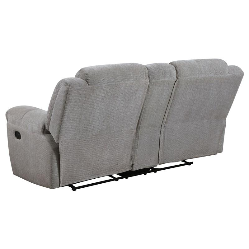 Large Picture of Coaster Furniture Gilson 602552 Chenille Upholstered Reclining Loveseat - Grey