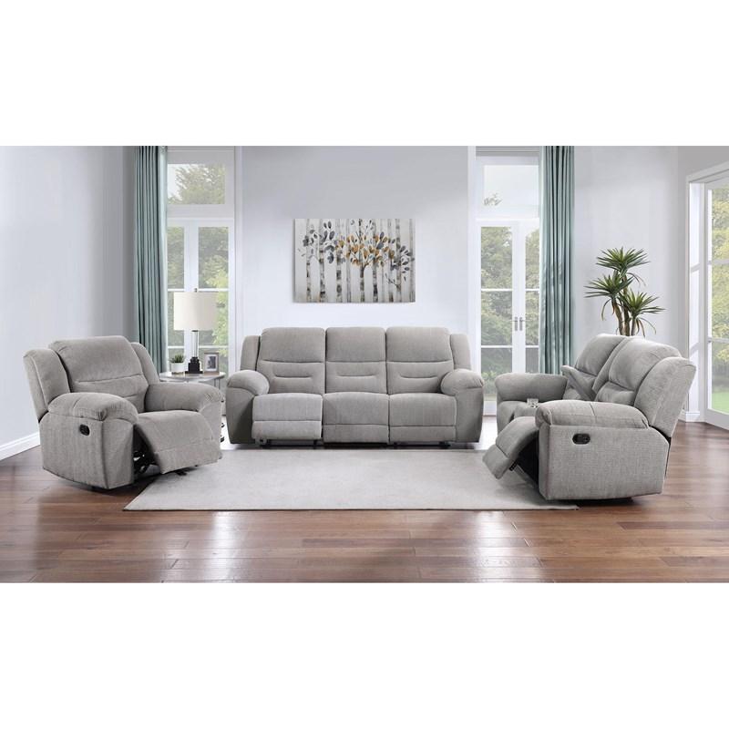 Large Picture of Coaster Furniture Gilson 602552 Chenille Upholstered Reclining Loveseat - Grey