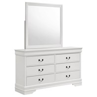 Coaster Furniture Louis Philippe 202443M 6-Drawer Dresser and Mirror - White (Dressers - 6 Drawers)