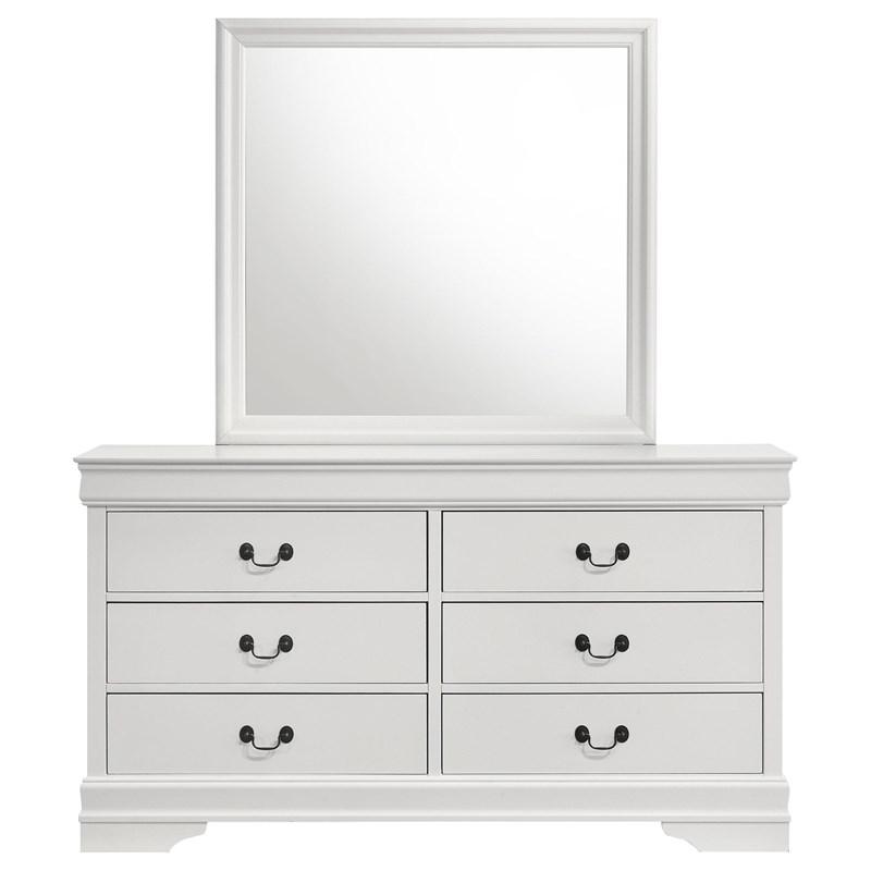 Large Picture of Coaster Furniture Louis Philippe 202443M 6-Drawer Dresser and Mirror - White