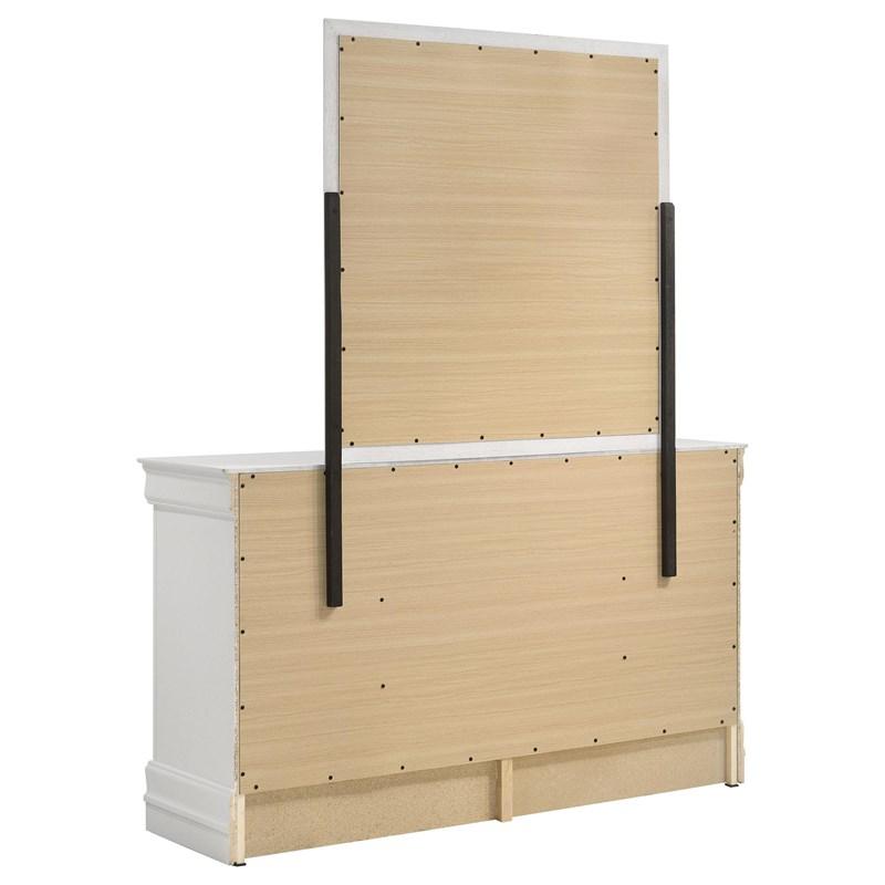 Large Picture of Coaster Furniture Louis Philippe 202443M 6-Drawer Dresser and Mirror - White