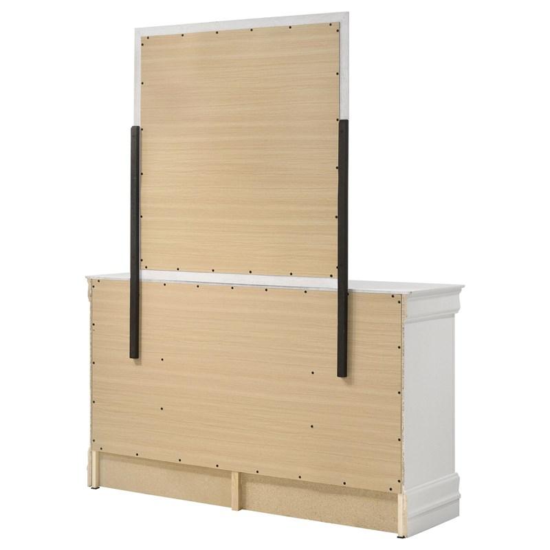 Large Picture of Coaster Furniture Louis Philippe 202443M 6-Drawer Dresser and Mirror - White