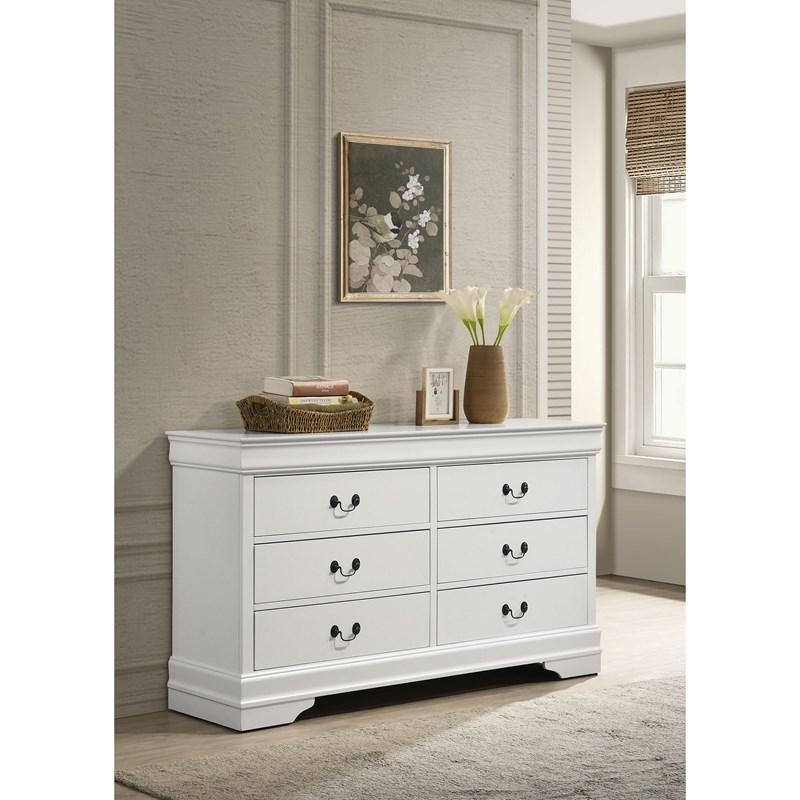 Large Picture of Coaster Furniture Louis Philippe 202443 6-Drawer Dresser - White