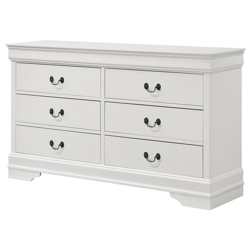 Large Picture of Coaster Furniture Louis Philippe 202443 6-Drawer Dresser - White