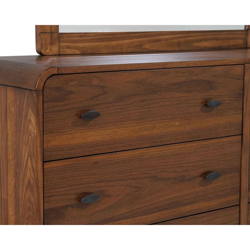 Large Picture of Coaster Furniture Robyn 205133M 6-Drawer Dresser with Mirror - Dark Walnut