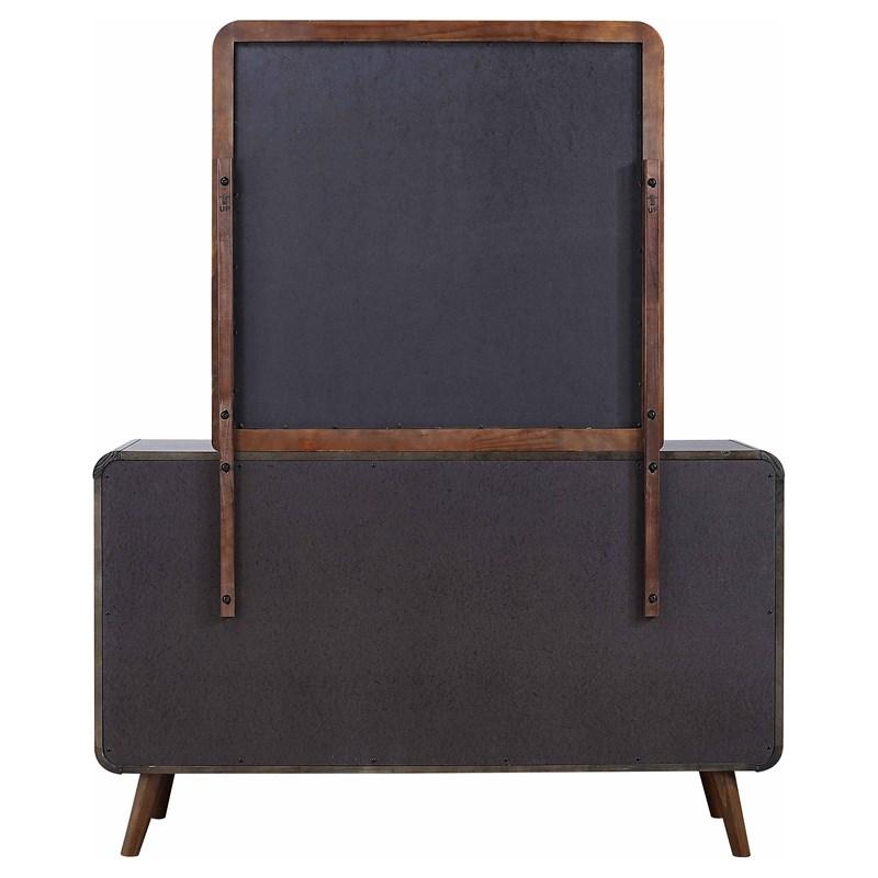 Large Picture of Coaster Furniture Robyn 205133M 6-Drawer Dresser with Mirror - Dark Walnut