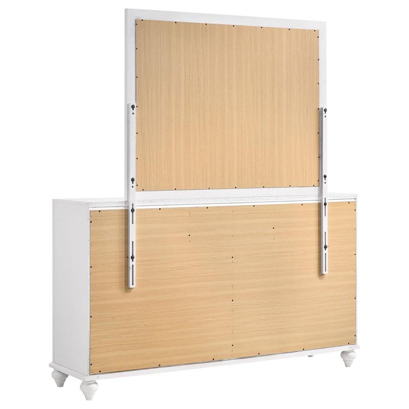 Large Picture of Coaster Furniture Barzini 205893M 7-Drawer Dresser with Mirror - White