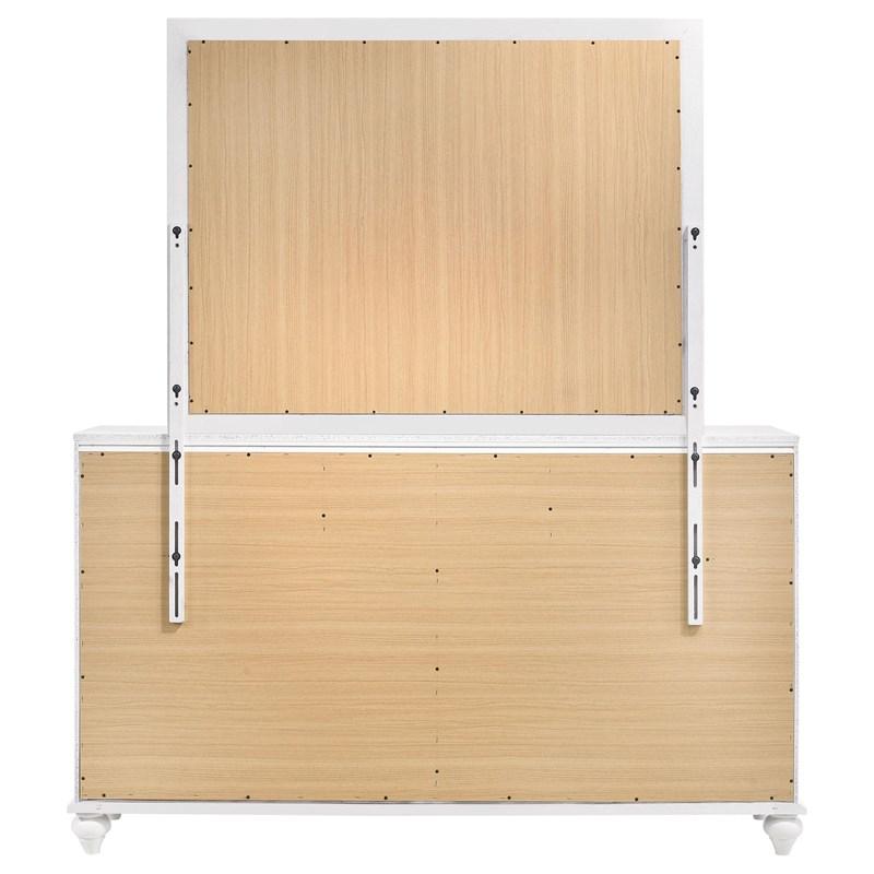Large Picture of Coaster Furniture Barzini 205893M 7-Drawer Dresser with Mirror - White