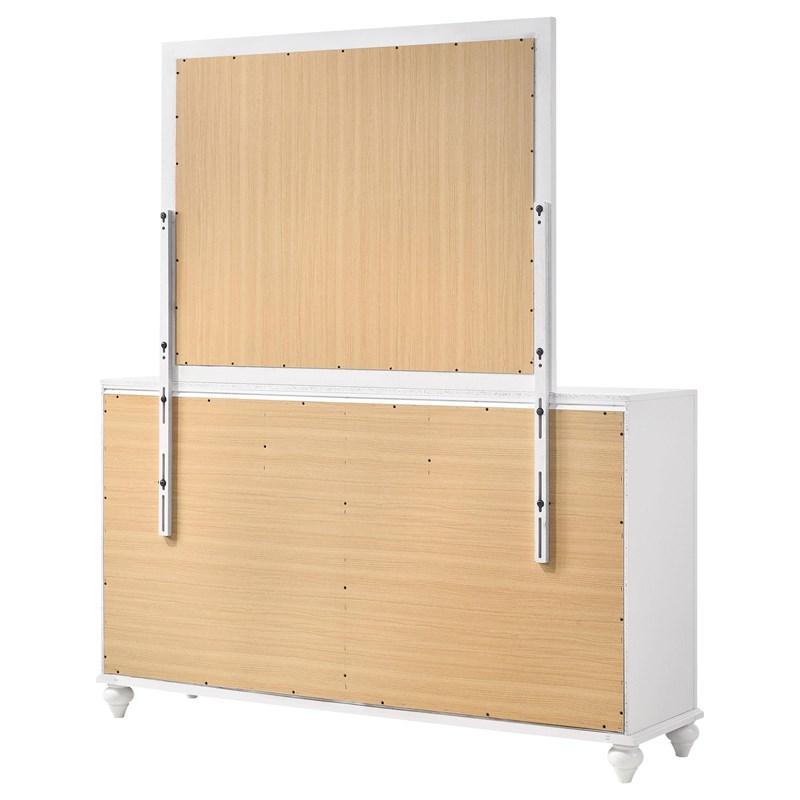 Large Picture of Coaster Furniture Barzini 205893M 7-Drawer Dresser with Mirror - White