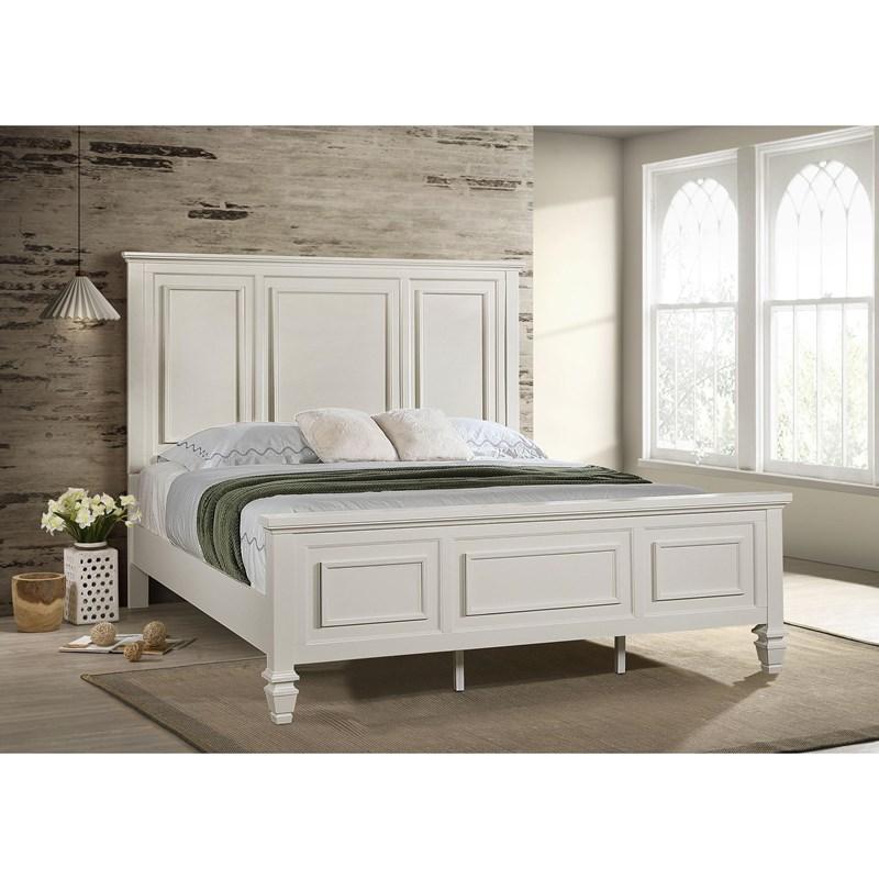 Large Picture of Coaster Furniture Sandy Beach 201301KEN 63-inch Eastern King Wood Panel Bed - Cream White
