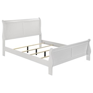 Coaster Furniture Louis Philippe 202441KE 47-inch Eastern King Sleigh Panel Bed - White (Beds - King)