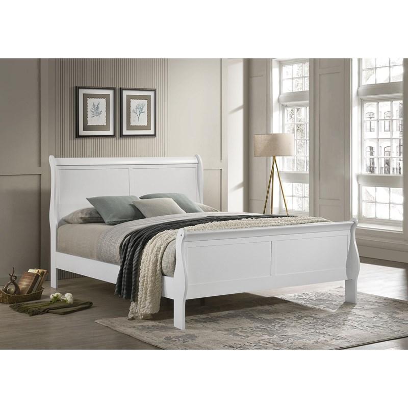 Large Picture of Coaster Furniture Louis Philippe 202441KE 47-inch Eastern King Sleigh Panel Bed - White