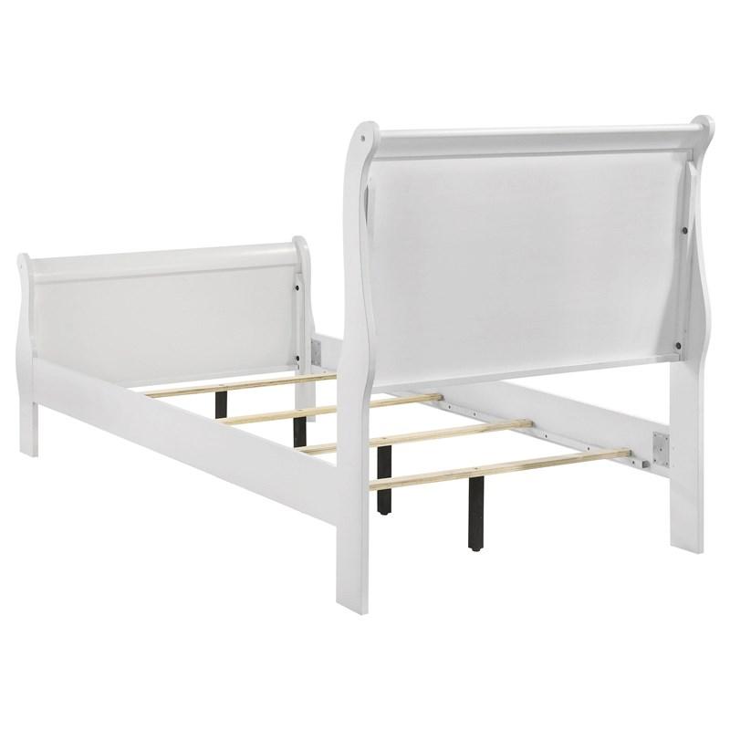 Large Picture of Coaster Furniture Louis Philippe 202441T 47-inch Twin Sleigh Panel Bed - White