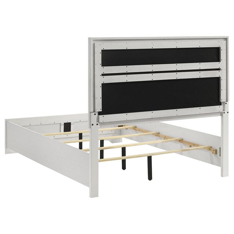 Large Picture of Coaster Furniture Miranda 205110Q 54-inch Upholstered Queen Panel Bed - White