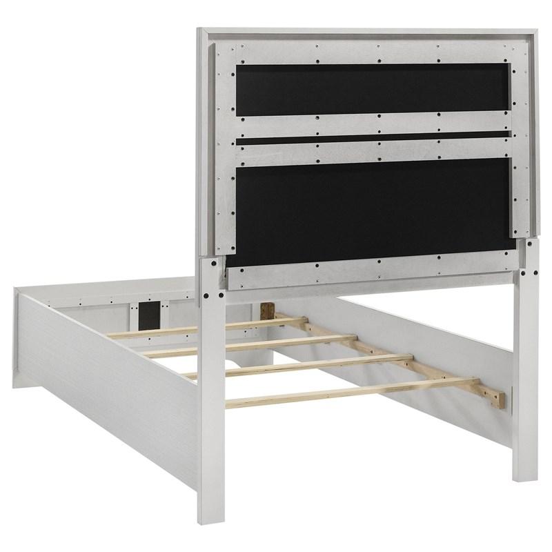 Large Picture of Coaster Furniture Miranda 205110T 54-inch Upholstered Twin Panel Bed - White