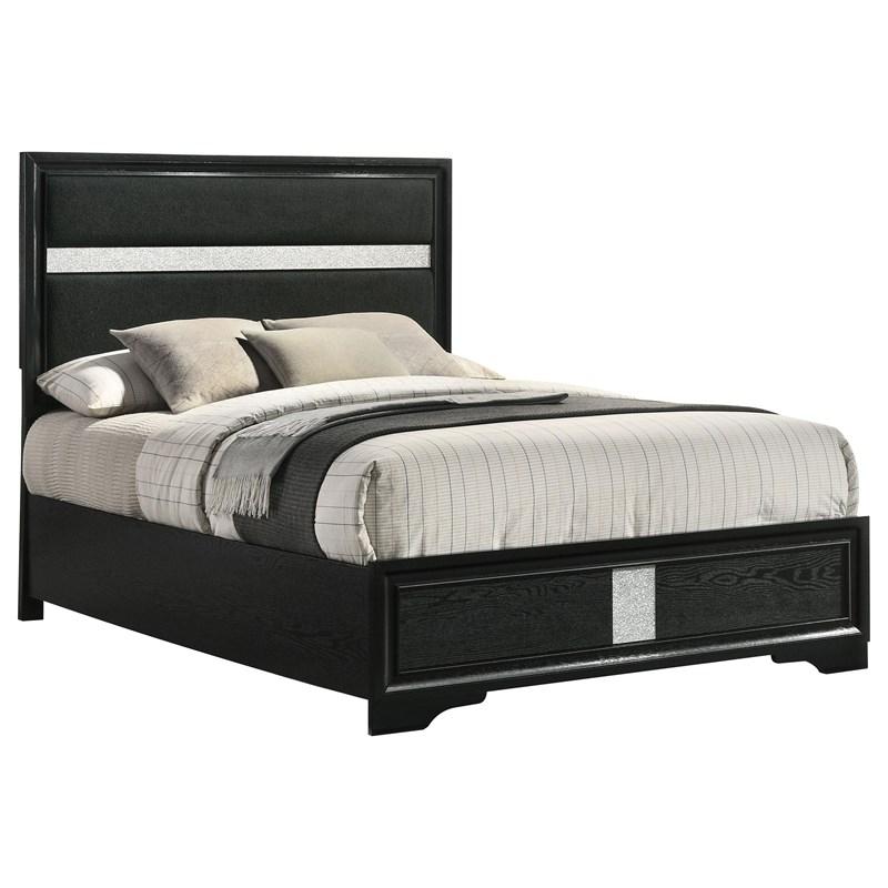 Large Picture of Coaster Furniture Miranda 206360F 54-inch Upholstered Full Panel Bed - Black